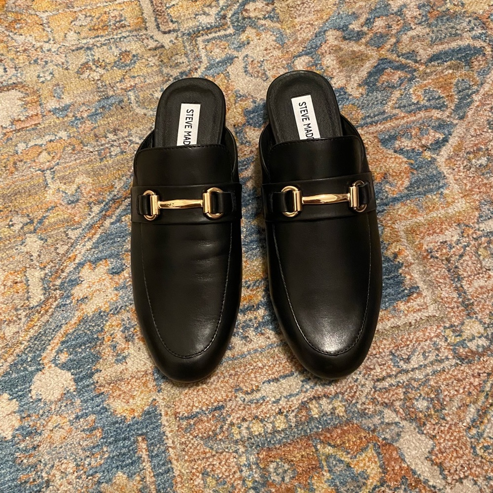 Steve Madden Kandi Black Leather Mule
